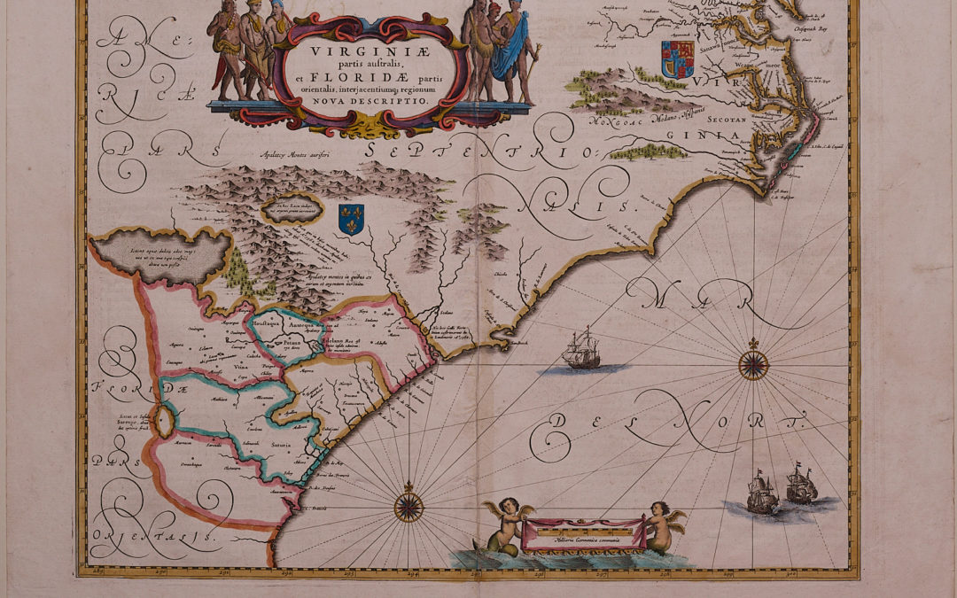 America’s Southeast Coast from the Chesapeake Bay to Norther Florida by Jansson, 1639