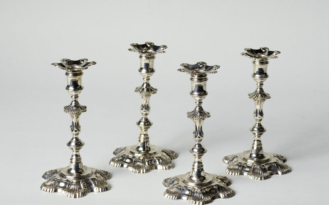 Four John Café Silver Candlesticks – SOLD