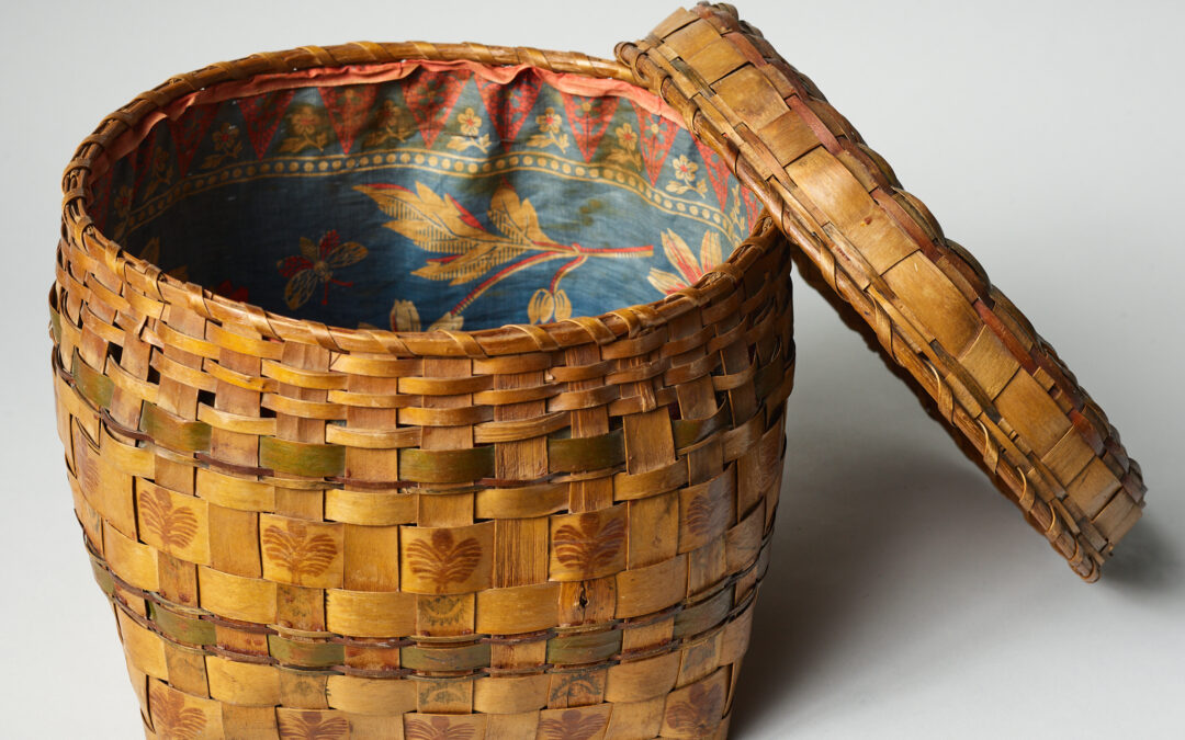 Native American Basket with “Potato Stamp” Decoration – SOLD